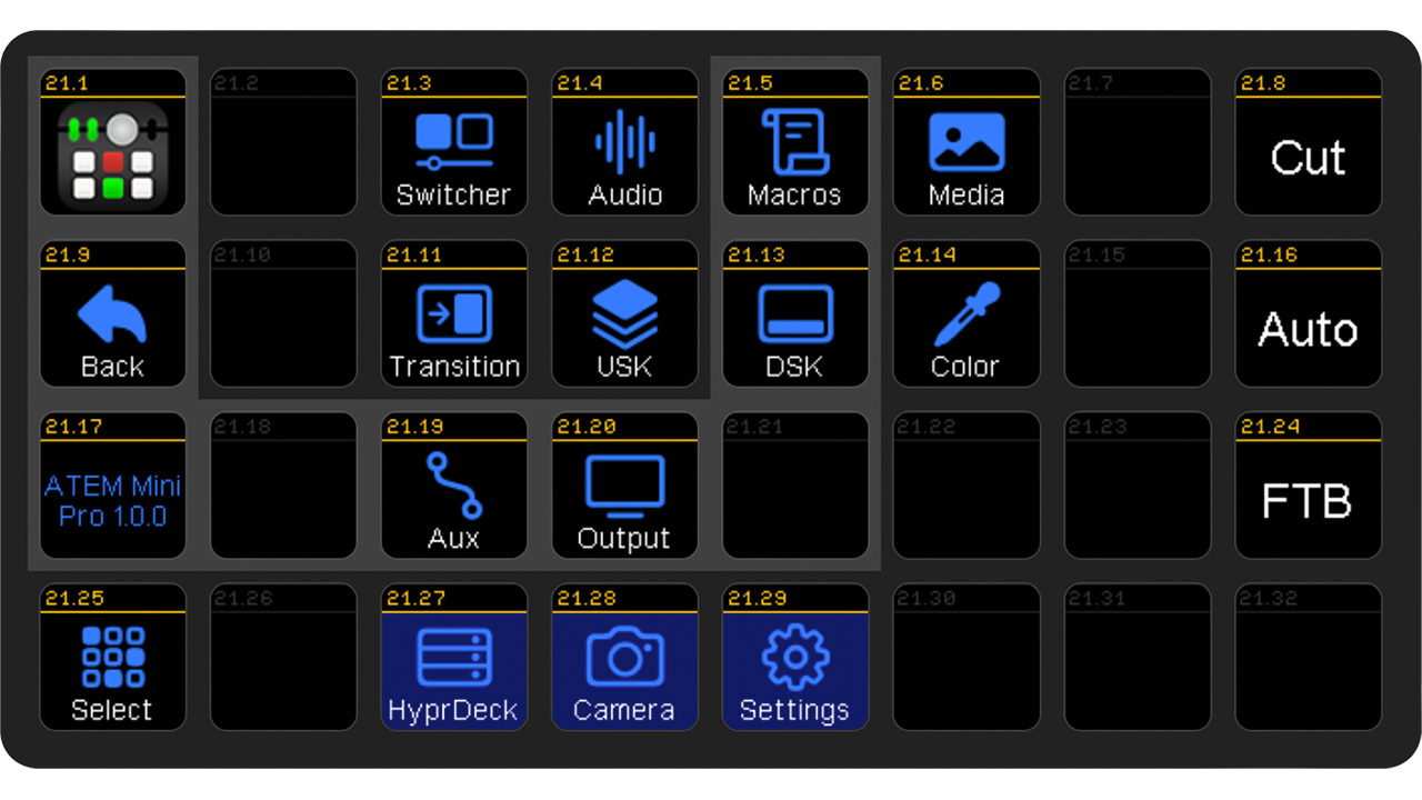 32 Button Companion Profile for ATEM Mini Pro