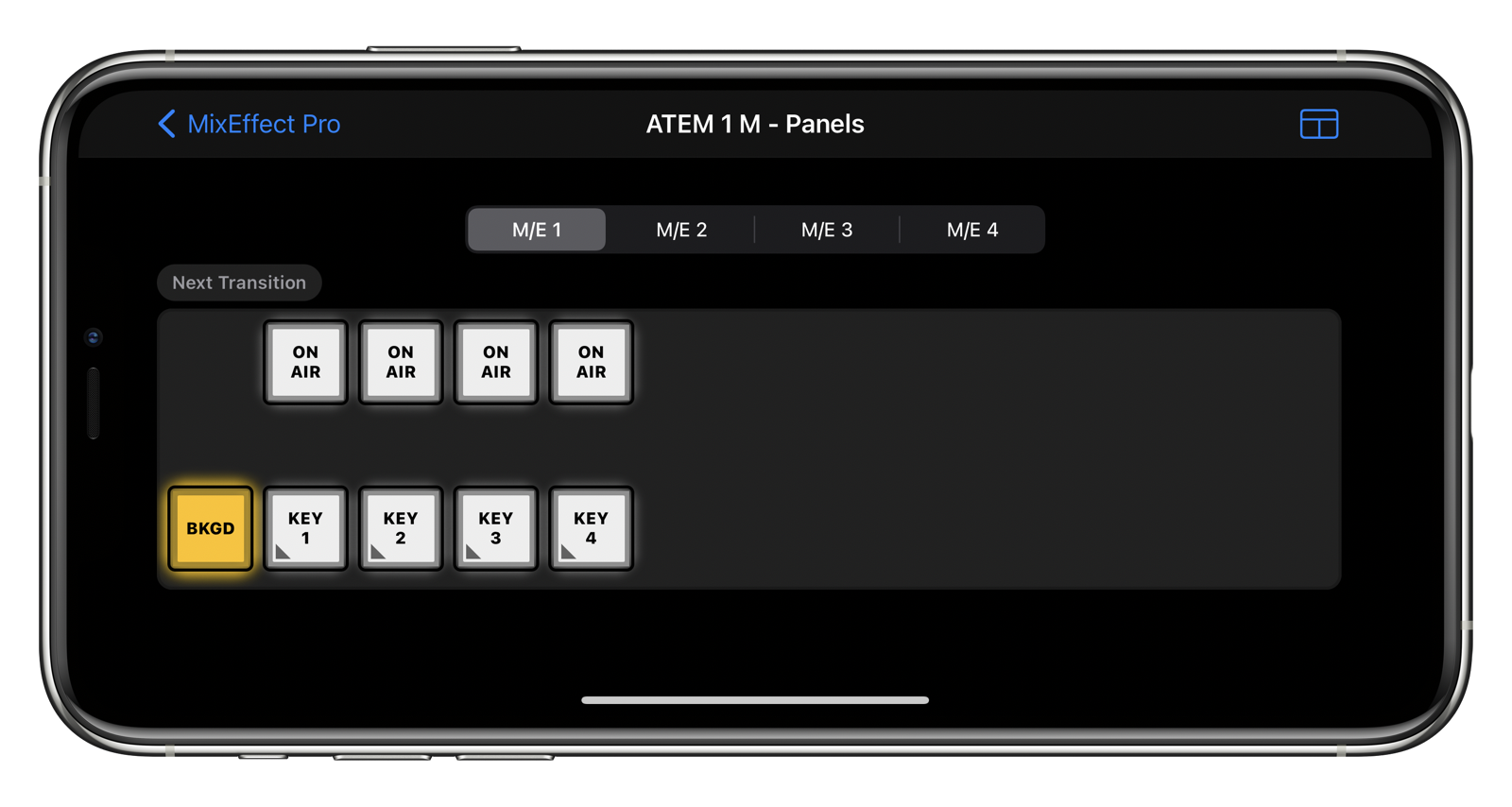 ATEM Mini Pro's Next Transition panel